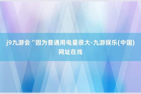 j9九游会“因为普通用电量很大-九游娱乐(中国)网址在线