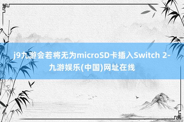j9九游会若将无为microSD卡插入Switch 2-九游娱乐(中国)网址在线